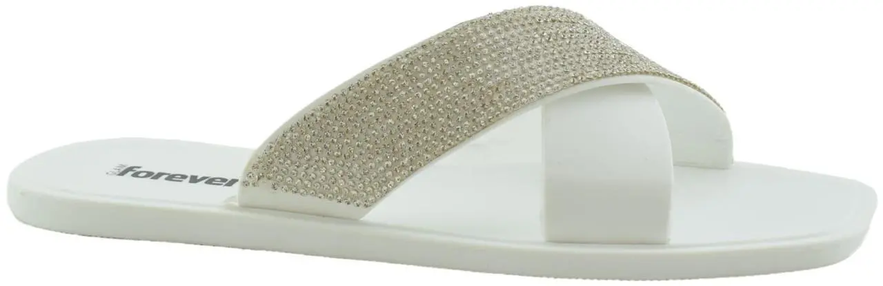 Купить 1099-251 White GlamForever Сланцы женские за 1 490 руб. в интернет-магазине Дом Обуви