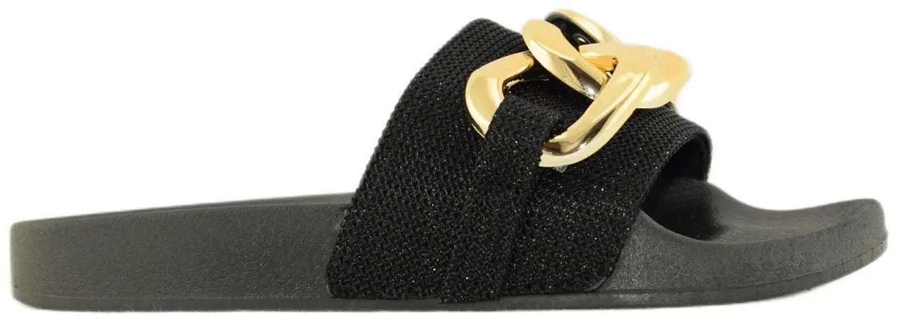 Купить 3510-221 black GlamForever Шлепанцы женские за 1 500 руб. в интернет-магазине Дом Обуви