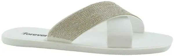 Купить 1099-251 White GlamForever Сланцы женские за 1 490 руб. в интернет-магазине Дом Обуви